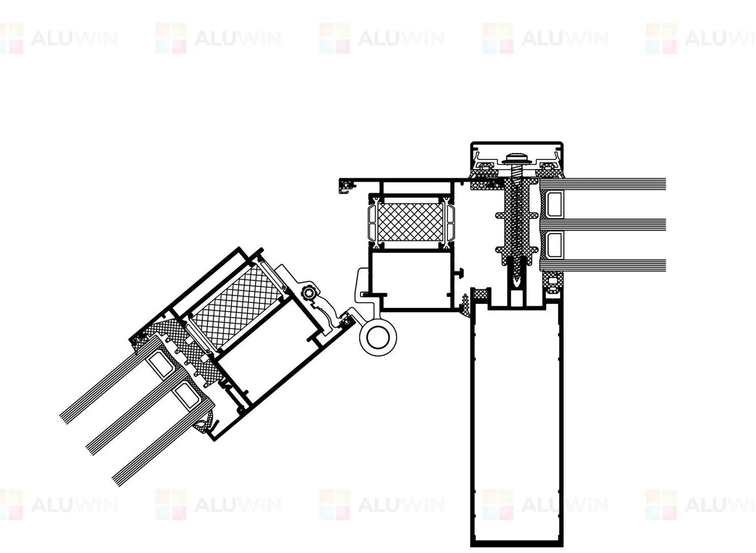 Входные алюминиевые двери Alutech ALT W 72 HD